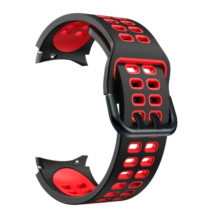 Pulseira de substituição em silicone bicolor com furos duplos, Para Samsung Galaxy Watch4 40mm / 44mm