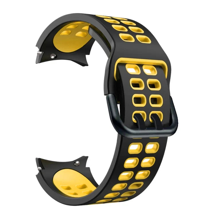 Pulseira de substituição em silicone bicolor com furos duplos, Para Samsung Galaxy Watch4 40mm / 44mm
