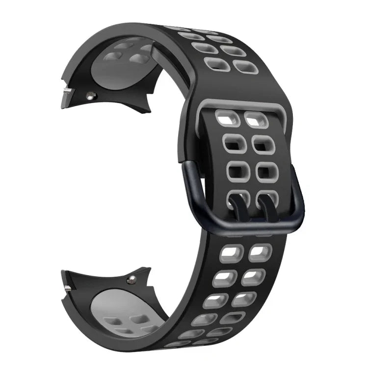 Pulseira de substituição em silicone bicolor com furos duplos, Para Samsung Galaxy Watch4 40mm / 44mm