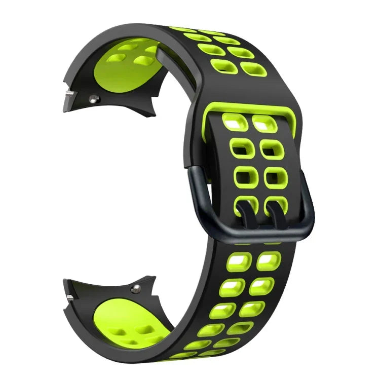Pulseira de substituição em silicone bicolor com furos duplos, Para Samsung Galaxy Watch4 40mm / 44mm