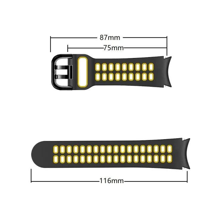 Pulseira de substituição em silicone bicolor com furos duplos, Para Samsung Galaxy Watch4 40mm / 44mm