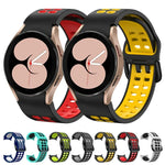 Pulseira de substituição em silicone bicolor com furos duplos, Para Samsung Galaxy Watch4 40mm / 44mm