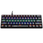 HXSJ V900 61 Teclas Teclado Mecânico com Efeito de Iluminação Fria, Preto, Branco