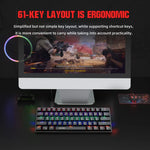 HXSJ V900 61 Teclas Teclado Mecânico com Efeito de Iluminação Fria, Preto, Branco