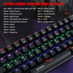 HXSJ V900 61 Teclas Teclado Mecânico com Efeito de Iluminação Fria, Preto, Branco