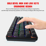 HXSJ V900 61 Teclas Teclado Mecânico com Efeito de Iluminação Fria, Preto, Branco