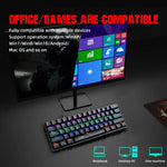 HXSJ V900 61 Teclas Teclado Mecânico com Efeito de Iluminação Fria, Preto, Branco