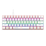 HXSJ V900 61 Teclas Teclado Mecânico com Efeito de Iluminação Fria, Preto, Branco