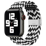 Correia de Relógio de Substituição com Fivela em Nylon Trançado para Apple Watch Series, 7 41mm / 6 & SE & 5 & 4 40mm / 3 & 2 & 1 38mm