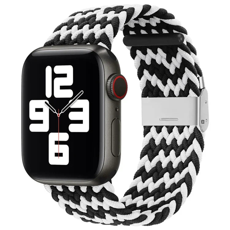 Correia de Relógio de Substituição com Fivela em Nylon Trançado para Apple Watch Series, 7 41mm / 6 & SE & 5 & 4 40mm / 3 & 2 & 1 38mm
