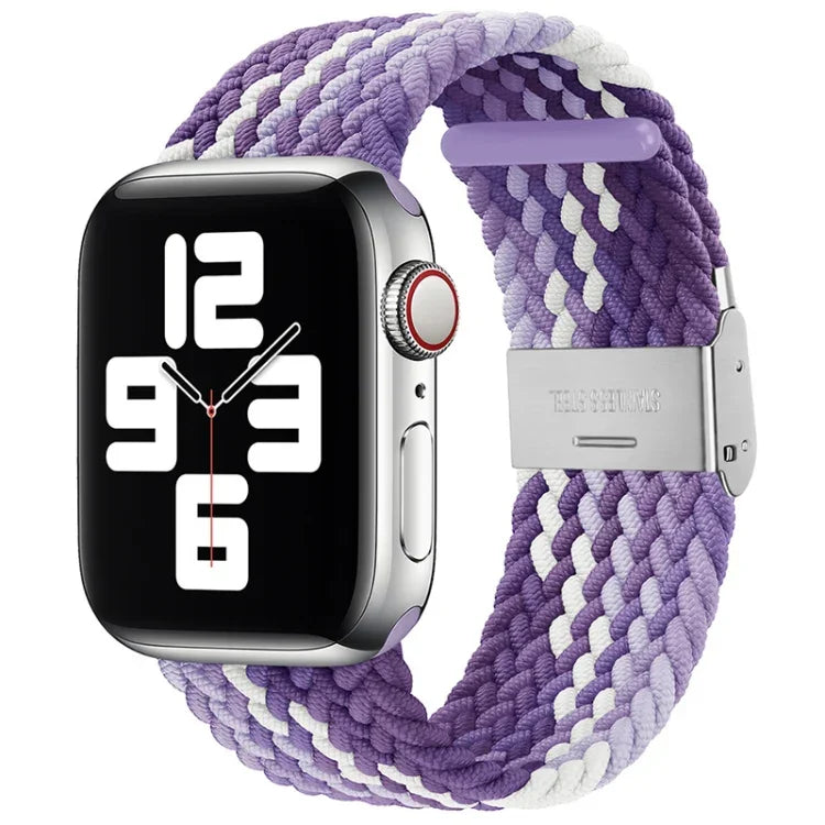 Correia de Relógio de Substituição com Fivela em Nylon Trançado para Apple Watch Series, 7 41mm / 6 & SE & 5 & 4 40mm / 3 & 2 & 1 38mm