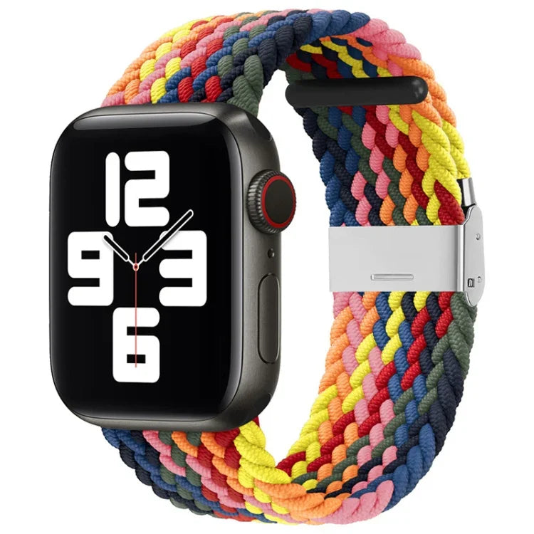 Correia de Relógio de Substituição com Fivela em Nylon Trançado para Apple Watch Series, 7 41mm / 6 & SE & 5 & 4 40mm / 3 & 2 & 1 38mm