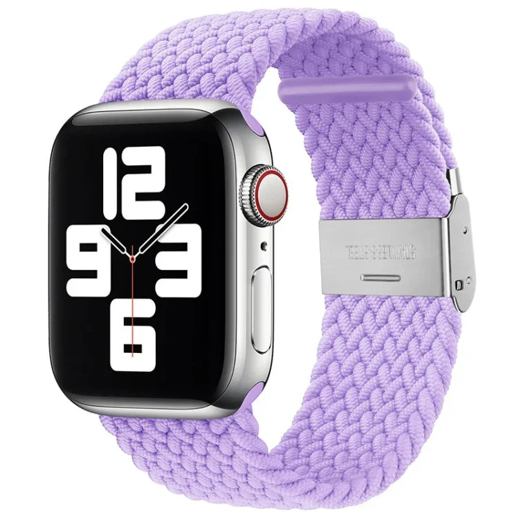 Correia de Relógio de Substituição com Fivela em Nylon Trançado para Apple Watch Series, 7 41mm / 6 & SE & 5 & 4 40mm / 3 & 2 & 1 38mm