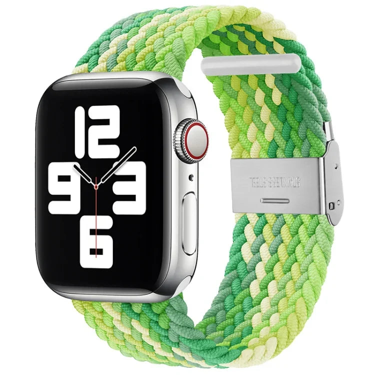Correia de Relógio de Substituição com Fivela em Nylon Trançado para Apple Watch Series, 7 41mm / 6 & SE & 5 & 4 40mm / 3 & 2 & 1 38mm