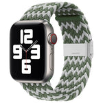 Correia de Relógio de Substituição com Fivela em Nylon Trançado para Apple Watch Series, 7 41mm / 6 & SE & 5 & 4 40mm / 3 & 2 & 1 38mm