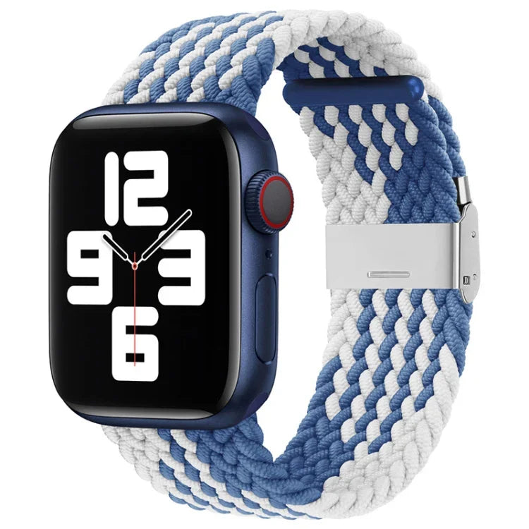 Correia de Relógio de Substituição com Fivela em Nylon Trançado para Apple Watch Series, 7 41mm / 6 & SE & 5 & 4 40mm / 3 & 2 & 1 38mm