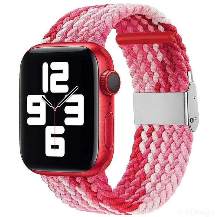 Correia de Relógio de Substituição com Fivela em Nylon Trançado para Apple Watch Series, 7 41mm / 6 & SE & 5 & 4 40mm / 3 & 2 & 1 38mm