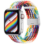 Correia de Relógio de Substituição com Fivela em Nylon Trançado para Apple Watch Series, 7 41mm / 6 & SE & 5 & 4 40mm / 3 & 2 & 1 38mm