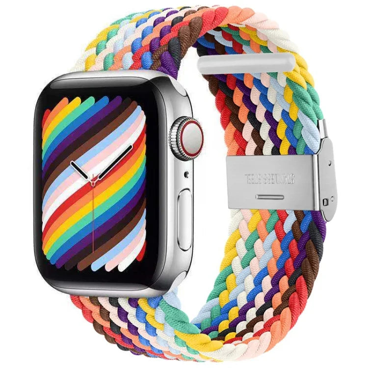 Correia de Relógio de Substituição com Fivela em Nylon Trançado para Apple Watch Series, 7 41mm / 6 & SE & 5 & 4 40mm / 3 & 2 & 1 38mm