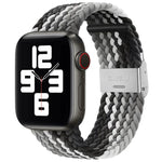 Correia de Relógio de Substituição com Fivela em Nylon Trançado para Apple Watch Series, 7 41mm / 6 & SE & 5 & 4 40mm / 3 & 2 & 1 38mm