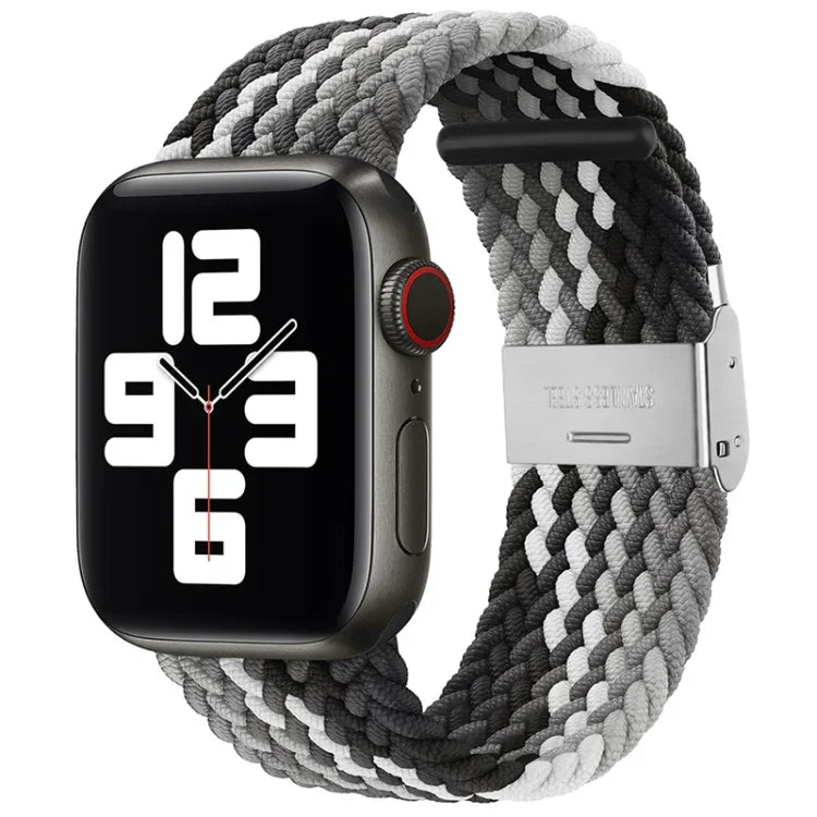 Correia de Relógio de Substituição com Fivela em Nylon Trançado para Apple Watch Series, 7 41mm / 6 & SE & 5 & 4 40mm / 3 & 2 & 1 38mm