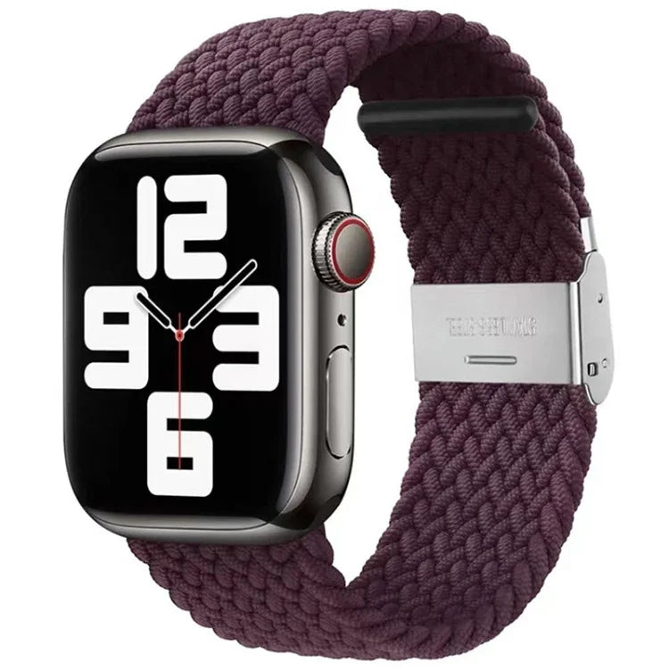 Correia de Relógio de Substituição com Fivela em Nylon Trançado para Apple Watch Series, 7 41mm / 6 & SE & 5 & 4 40mm / 3 & 2 & 1 38mm