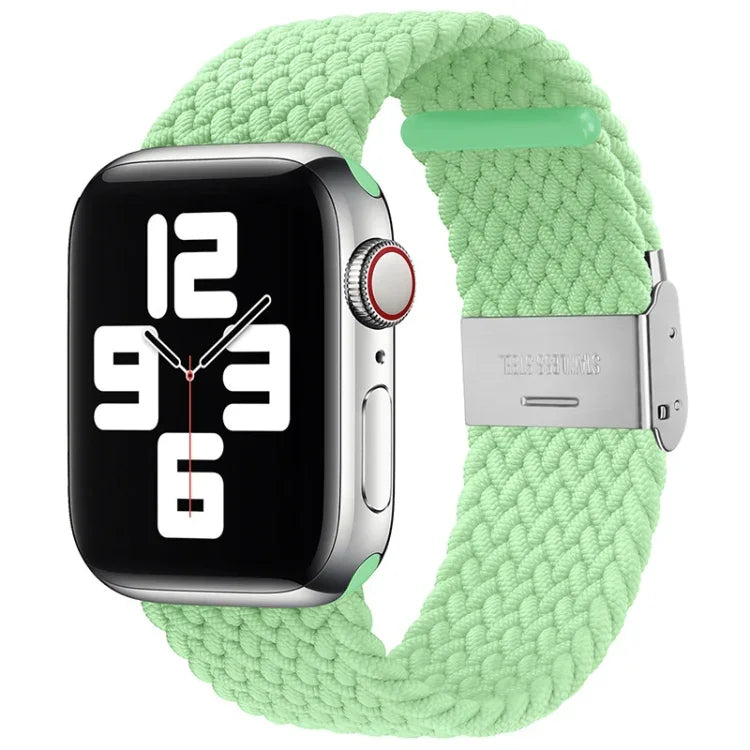 Correia de Relógio de Substituição com Fivela em Nylon Trançado para Apple Watch Series, 7 41mm / 6 & SE & 5 & 4 40mm / 3 & 2 & 1 38mm