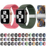 Correia de Relógio de Substituição com Fivela em Nylon Trançado para Apple Watch Series, 7 41mm / 6 & SE & 5 & 4 40mm / 3 & 2 & 1 38mm