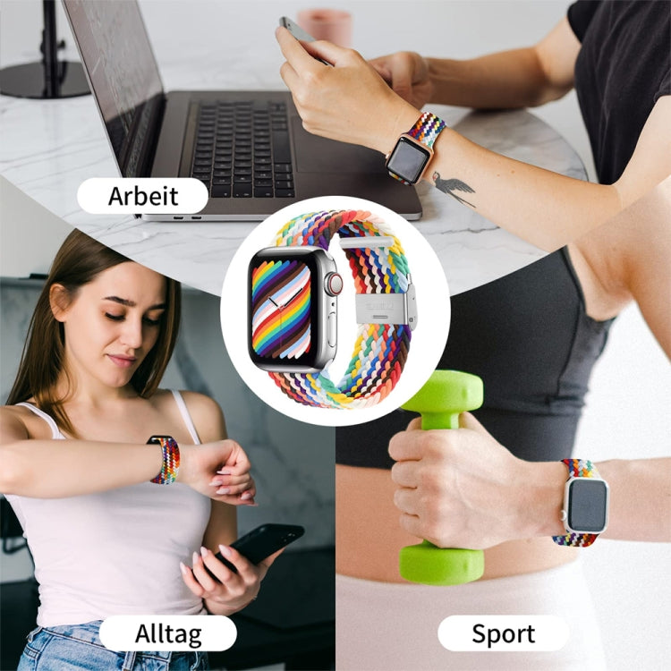 Pulseira Substituta em Nylon Trançado com Uma Fivela para Apple Watch Series, 7 45mm / 6&SE&5&4 44mm / 3&2&1 42mm