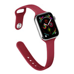 Pulseira de Substituição Slim em Silicone Para Apple Watch Series, 7 45mm / 6&SE&5&4 44mm / 3&2&1 42mm