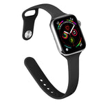 Pulseira de Substituição Slim em Silicone Para Apple Watch Series, 7 45mm / 6&SE&5&4 44mm / 3&2&1 42mm