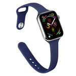 Pulseira de Substituição Slim em Silicone Para Apple Watch Series, 7 45mm / 6&SE&5&4 44mm / 3&2&1 42mm
