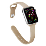 Slimming Silicone Replacement Watchband For Apple Watch Series, 7 41mm / 6&SE&5&4 40mm / 3&2&1 38mm