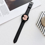 Pulseira de couro com textura de lichia, Para Samsung Galaxy Watch4 40mm / 44mm