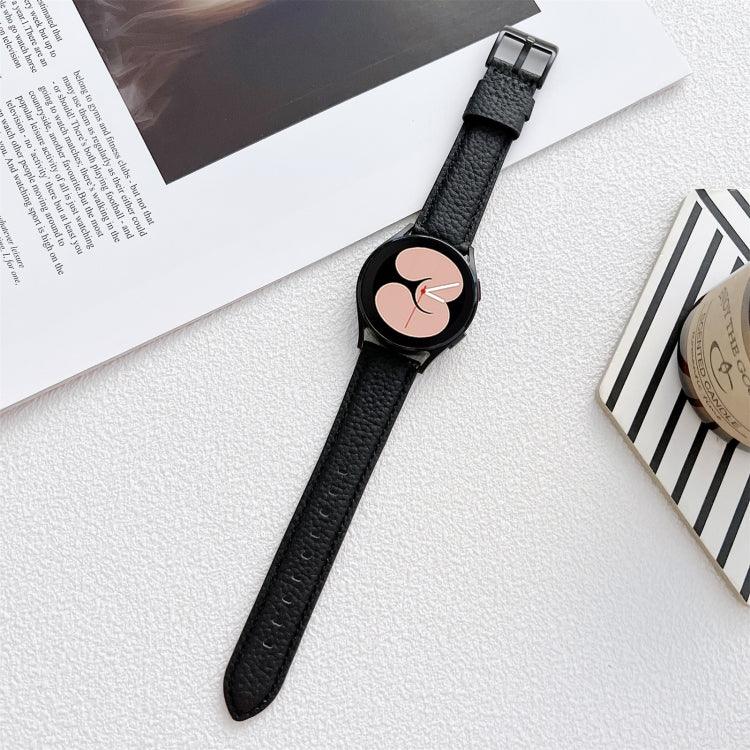 Pulseira de couro com textura de lichia, Para Samsung Galaxy Watch4 40mm / 44mm