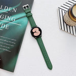Pulseira de couro com textura de lichia, Para Samsung Galaxy Watch4 40mm / 44mm