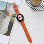 Pulseira de couro com textura de lichia, Para Samsung Galaxy Watch4 40mm / 44mm