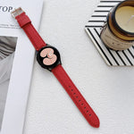 Pulseira de couro com textura de lichia, Para Samsung Galaxy Watch4 40mm / 44mm