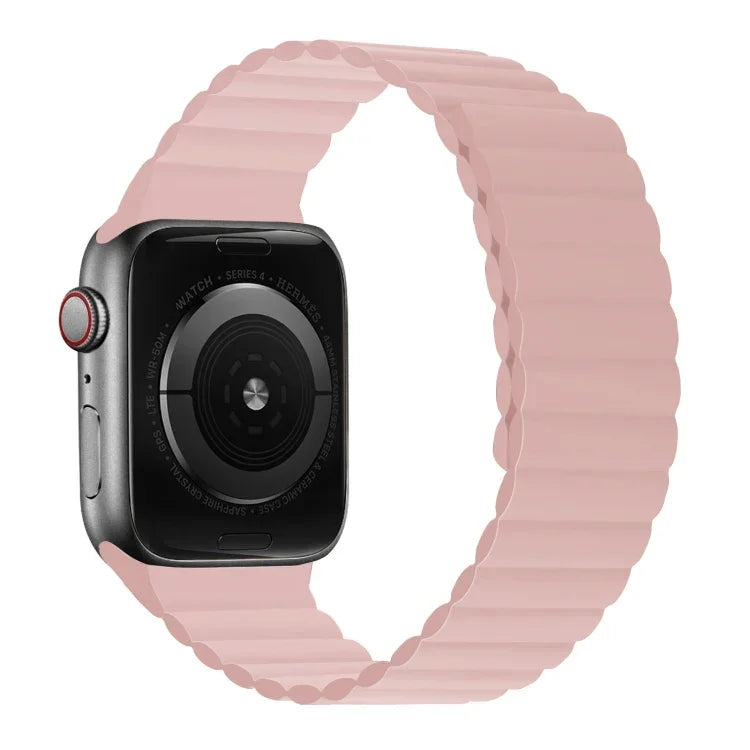 Pulseira Curta Integrada Magnética em Silicone Para Apple Watch Series, 7 41mm / 6&SE&5&4 40mm / 3&2&1 38mm, 7 45mm / 6&SE&5&4 44mm / 3&2&1 42mm