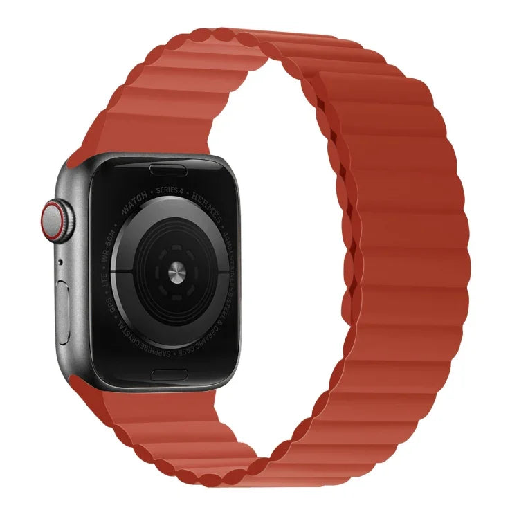 Silicone Magnetic Integrated Short Strap Watchband For Apple Watch Series, 7 41mm / 6&SE&5&4 40mm / 3&2&1 38mm, 7 45mm / 6&SE&5&4 44mm / 3&2&1 42mm