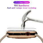 UV Liquid Curved Full Glue Full Screen Tempered Glass Film For Apple Watch Series 9 / 8 / 7 41mm, For Apple Watch Series 8 / 7 41mm, For Apple Watch Series 8 / 7 45mm