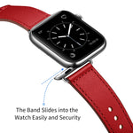 Pulseira Substituta de Couro para Apple Watch Series, 7 45mm / 6&SE&5&4 44mm / 3&2&1 42mm, 7 41mm / 6&SE&5&4 40mm / 3&2&1 38mm