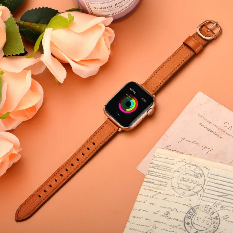 Pulseira de Relógio em Pele 14mm Para Apple Watch Series, 7 41mm / 6&SE&5&4 40mm / 3&2&1 38mm, 7 45mm / 6&SE&5&4 44mm / 3&2&1 42mm