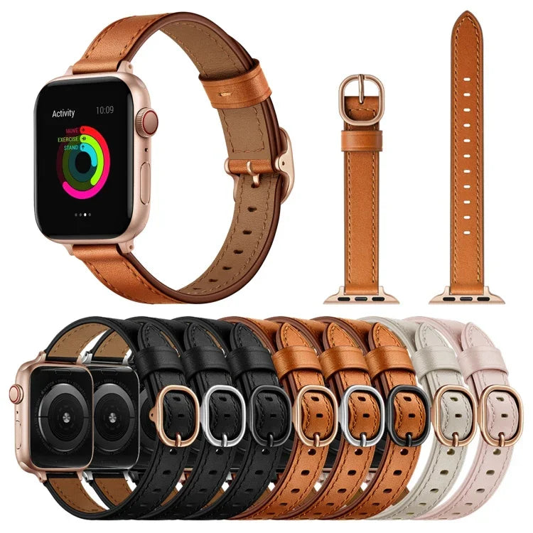 Pulseira de Relógio em Pele 14mm Para Apple Watch Series, 7 41mm / 6&SE&5&4 40mm / 3&2&1 38mm, 7 45mm / 6&SE&5&4 44mm / 3&2&1 42mm