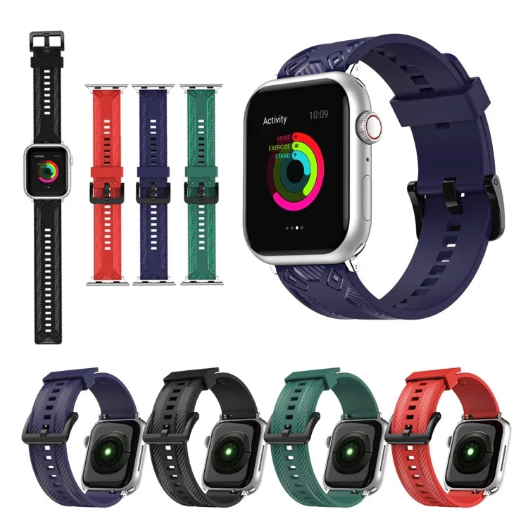 Pulseira de Substituição com Textura de Fibra de Carbono Para Apple Watch Series, 7 41mm / 6&SE&5&4 40mm / 3&2&1 38mm, 7 45mm / 6&SE&5&4 44mm / 3&2&1 42mm