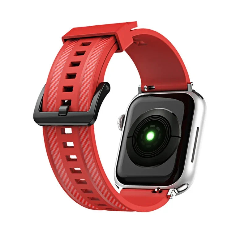 Pulseira de Substituição com Textura de Fibra de Carbono Para Apple Watch Series, 7 41mm / 6&SE&5&4 40mm / 3&2&1 38mm, 7 45mm / 6&SE&5&4 44mm / 3&2&1 42mm