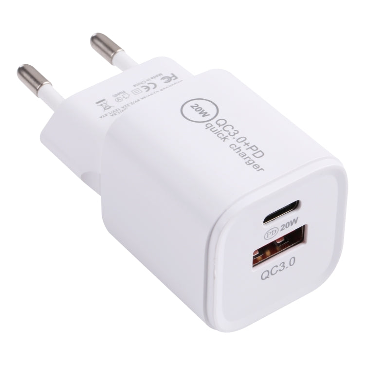 20WACB Carregador Rápido 20W QC3.0 + PD, Ficha AU, Ficha UE, Ficha EUA