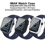 Capa Protetora Antichoque IMAK em PC com Filme de Vidro Temperado, Para Apple Watch Series 6 & SE & 5 & 4 44mm, Para Apple Watch Series 3 & 2 & 1 42mm, Para Apple Watch Series 6 & SE & 5 & 4 40mm, Para Apple Watch Series 3 & 2 & 1 38mm