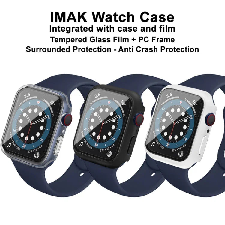 Capa Protetora Antichoque IMAK em PC com Filme de Vidro Temperado, Para Apple Watch Series 6 & SE & 5 & 4 44mm, Para Apple Watch Series 3 & 2 & 1 42mm, Para Apple Watch Series 6 & SE & 5 & 4 40mm, Para Apple Watch Series 3 & 2 & 1 38mm