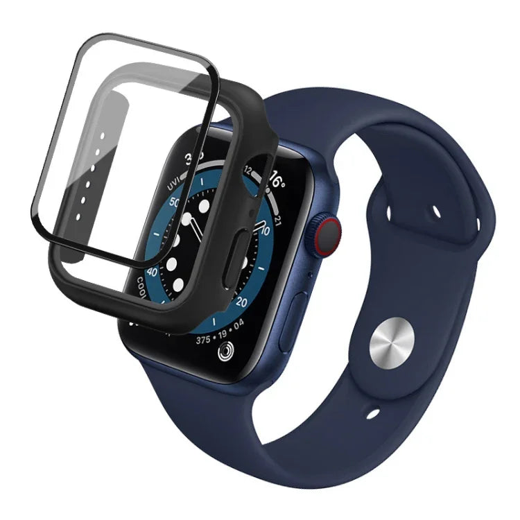 Capa Protetora Antichoque IMAK em PC com Filme de Vidro Temperado, Para Apple Watch Series 6 & SE & 5 & 4 44mm, Para Apple Watch Series 3 & 2 & 1 42mm, Para Apple Watch Series 6 & SE & 5 & 4 40mm, Para Apple Watch Series 3 & 2 & 1 38mm